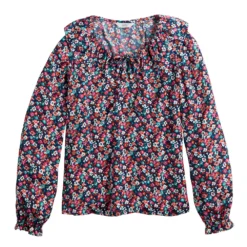 Women's Croft & Barrow® Ruffle Neck Blouse -Clothing-Croft & Barrow 5800880 ALT5