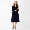 Women's Croft & Barrow® Corduroy Midi Dress -Clothing-Croft & Barrow 5806463 Navy