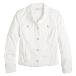 Women's Croft & Barrow® Button-Front Denim Jacket -Clothing-Croft & Barrow 5809492 ALT5