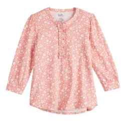 Women's Croft & Barrow® Ruffle Placket Henley Top -Clothing-Croft & Barrow 5830874 ALT5