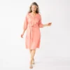 Women's Croft & Barrow® Splitneck Shirt Dress -Clothing-Croft & Barrow 5835874 Pink
