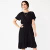 Women's Croft & Barrow® Flutter Sleeve Dress -Clothing-Croft & Barrow 5929703 Black