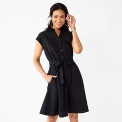 Women's Croft & Barrow® Eyelet Knot Waist Dress