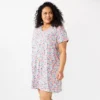 Plus Size Croft & Barrow® Short Sleeve V-Neck Sleepshirt -Clothing-Croft & Barrow 5932421 Multi Floral