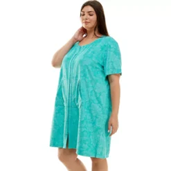 Plus Size Croft & Barrow® Short Sleeve French Terry Zip Robe -Clothing-Croft & Barrow 5972233 ALT2