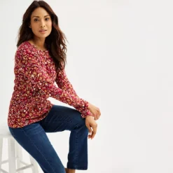 Women's Croft & Barrow® Essential Long-Sleeve Crewneck Tee -Clothing-Croft & Barrow 6264671 ALT